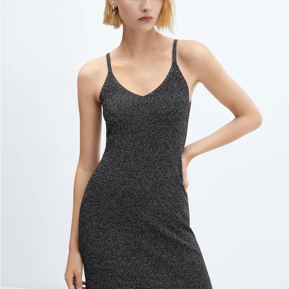 MANGO Long lurex dress NEW - Picture 2 of 14